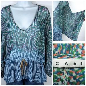 CABI Brand Semi-sheer Butterfly Sleeve Top